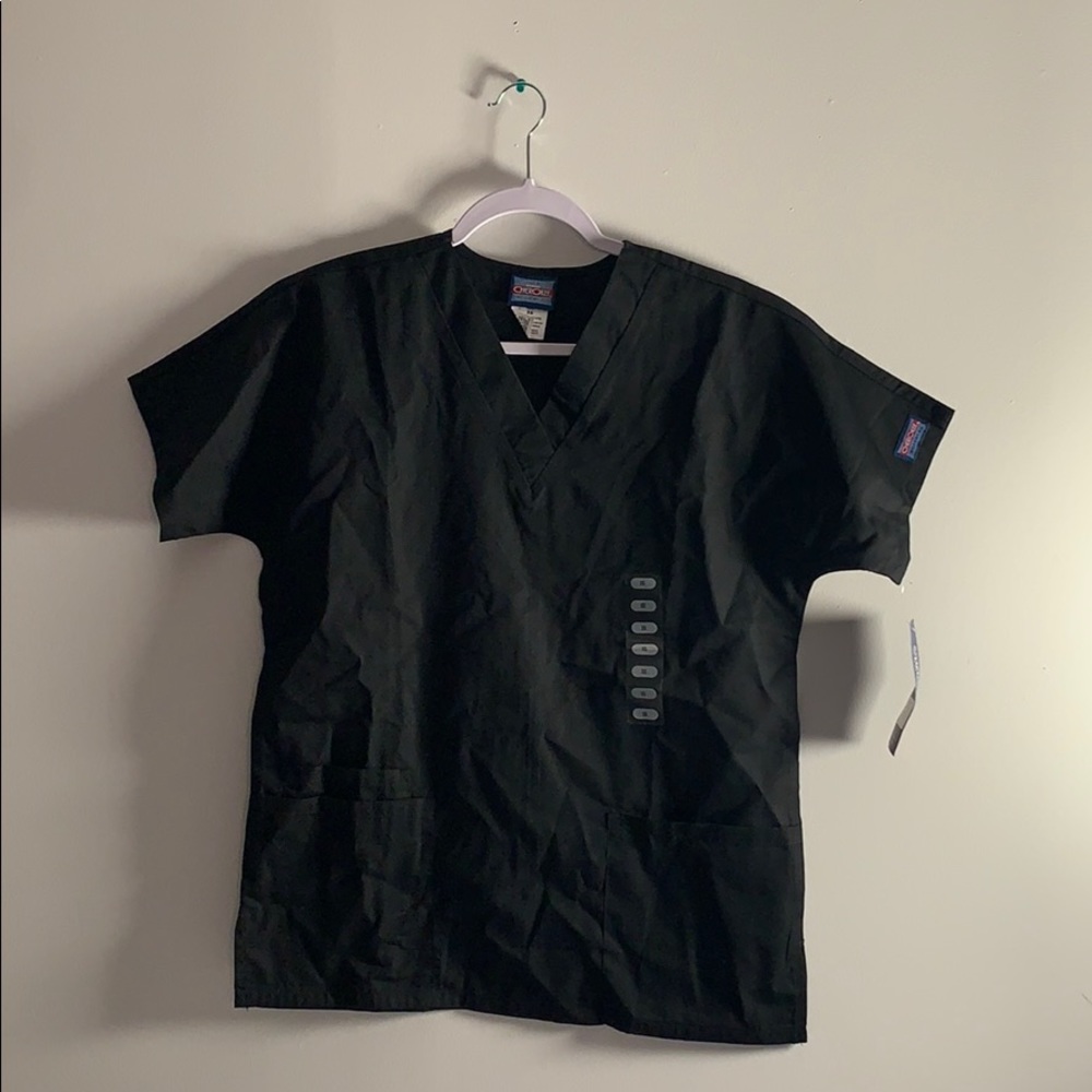 Cherokee XS Black Scrub Top New With Tags